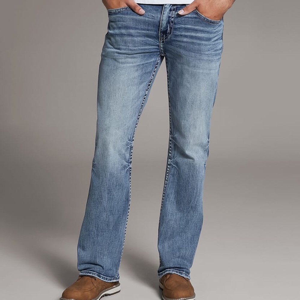 BKE Men's Light Blue Aiden Bootcut Jeans